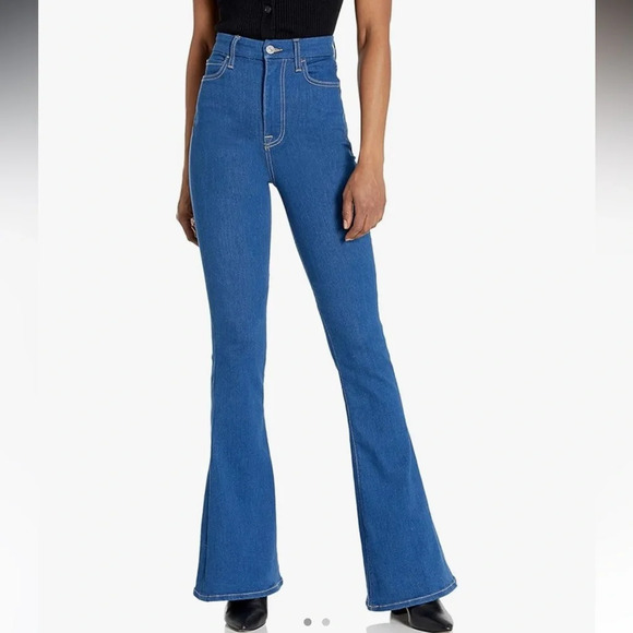 7 For All Mankind STRETCH ULTRA HIGH RISE SKINNY FLARE BELL BOTTOM JEANS SIZE 24 - Picture 1 of 8